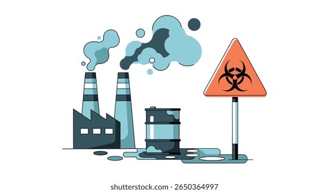 A poluição industrial ameaça a saúde e a segurança do ambiente com a acumulação de resíduos perigosos