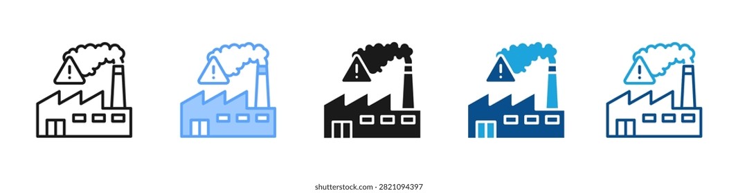 Industrial Pollution web icon with multiple style collection