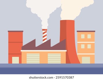 Industrial Polution Global Warming Illustration