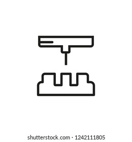 Industrial printer line icon. Printing machine, 3d printer, mechanism. Printing industry concept. Vector can be used for topics like engineering, technology, industrial equipment