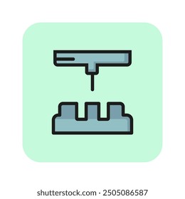 Industrial printer line icon. Printing machine, 3d printer, mechanism. Printing industry concept. Vector can be used for topics like engineering, technology, industrial equipment