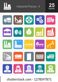 Industrial Process Filled Round Icons