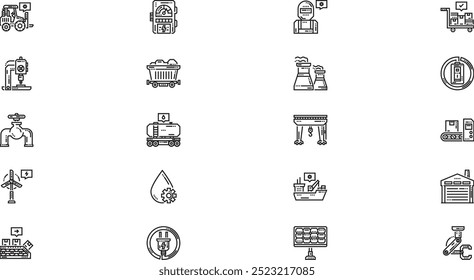 Iconos de proceso de Industrial Colección de iconos vectoriales de alta calidad con trazo editable. Ideal para Profesional y Proyectos Creativos.
