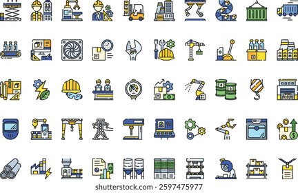 Industrial process icons High-Quality Vector Icons Collection with Editable Stroke. Ideal for Professional and Creative Projects.