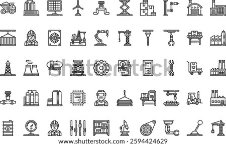 Industrial process icons High-Quality Vector Icons Collection with Editable Stroke. Ideal for Professional and Creative Projects.
