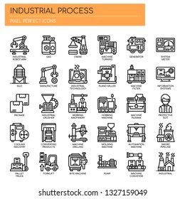 Industrial Process , Thin Line and Pixel Perfect Icons