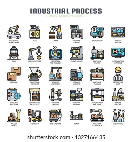 Industrial Process , Thin Line and Pixel Perfect Icons