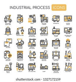 Industrial Process , Thin Line and Pixel Perfect Icons