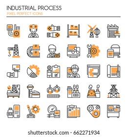 Industrial Process , Thin Line and Pixel Perfect Icons