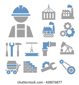 industrial processes icon set