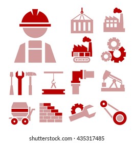 industrial processes icon set