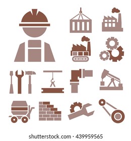 industrial processes icon set