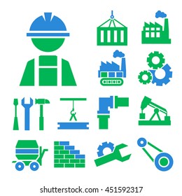 industrial processes icon set