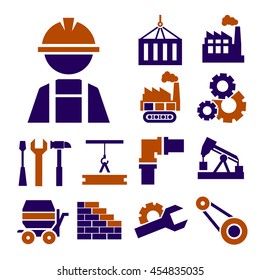 industrial processes icon set