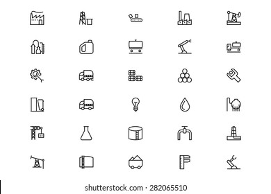 Industrial Processes Line Vector Icons 1