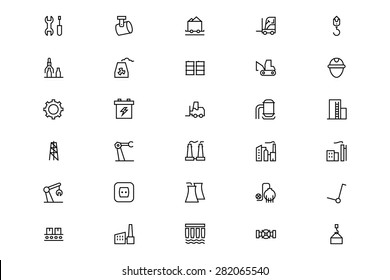 Industrial Processes Line Vector Icons 2