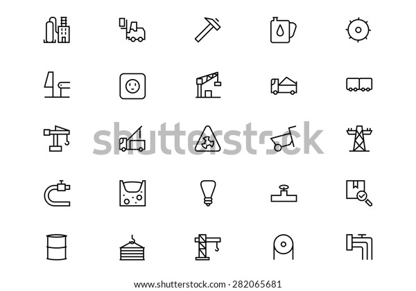 Industrial Processes Line Vector Icons 3 Stock Vector (Royalty Free ...