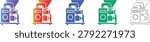 Industrial Processing Grinder Machine Icons vol 1816