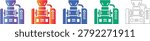 Industrial Processing Machine Icon Set vol 1835