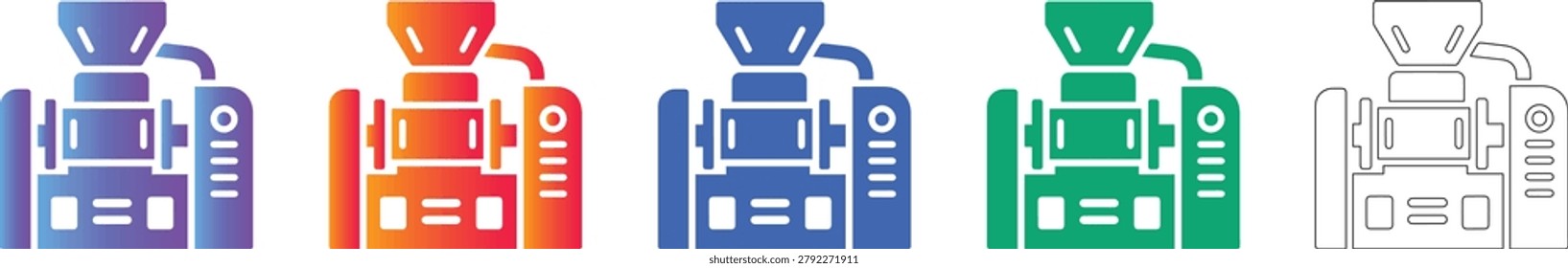 Industrial Processing Machine Icon Set vol 1835