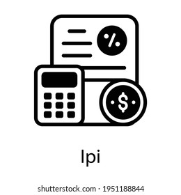Icono de índice de producción industrial en diseño sólido, vector ipi 