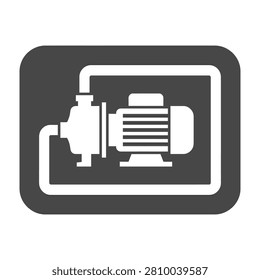 Industrial pump icon, symbolizing machinery and equipment in an industrial setting
