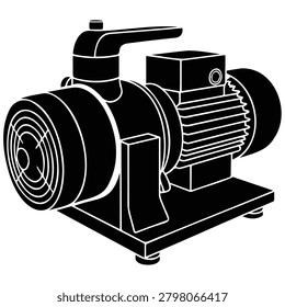 Industrial pump, vacuum machine, motor driven, factory tool.