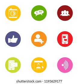 Industrial question icons set. Flat set of 9 industrial question vector icons for web isolated on white background