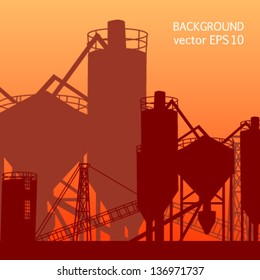 industrial red background plant mixing vector