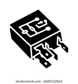 Industrial relay icon simple vector. Electric circuit. Central computer