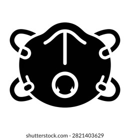 Industrial respiratory protective face mask icon with respirator protection industrial safetygear
