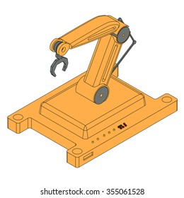 An industrial robot arm. 3D Vector Illustration