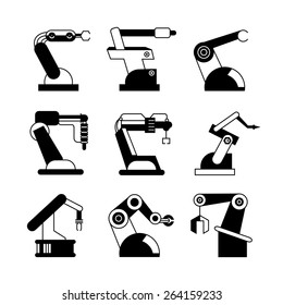 industrial robot arm icons