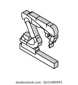industrial robot arm isometric icon vector. industrial robot arm sign. isolated symbol illustration