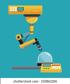 industrial robot arm working