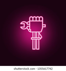 Industrial robot artificial intelligence neon icon. Elements of Artifical intelligence set. Simple icon for websites, web design, mobile app, info graphics