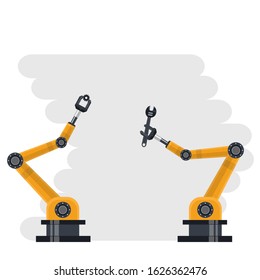 Industrial robot. Robot automaton. Vector illustration