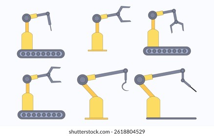 Industrial robot design collection vector for use.