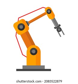 ilustración de vector de pantalla plana de robot industrial