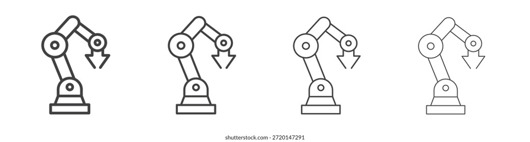 Industrial robot icono concepto Linear Pictograma. Ilustración de elemento simple.