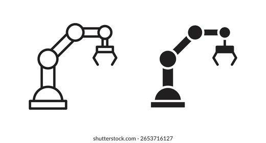 Industrial robot icon design element. Editable stroke. Vector
