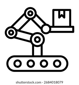 Industrial Robot Icon Element For Design And Vector