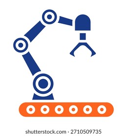Ilustración vectorial de relleno de iconos de robot de Industrial