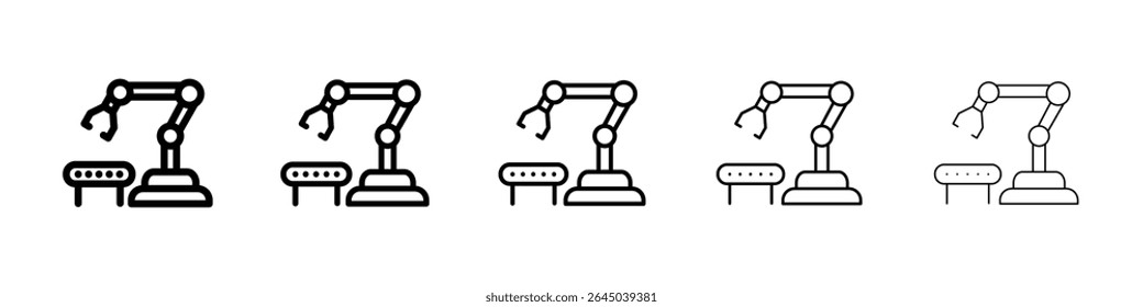 Industrial robot icon filled flat sign concept for web design.