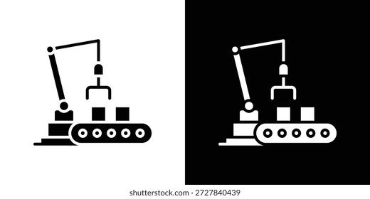 Icono de robot de Industrial Ilustración vectorial plana. Símbolos negros simples