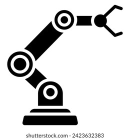 Industrial Robot icon line vector illustration