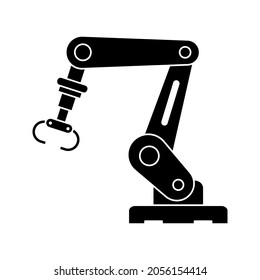 Industrial robot icon. Industrial mechanical robot arm symbol. robotic arm sign. Vector illustration