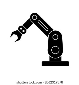 Industrial robot icon. Industrial mechanical robot arm symbol. robotic arm sign. Vector illustration