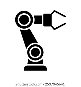 Industrial robot icon. Industrial mechanical robot arm symbol color editable