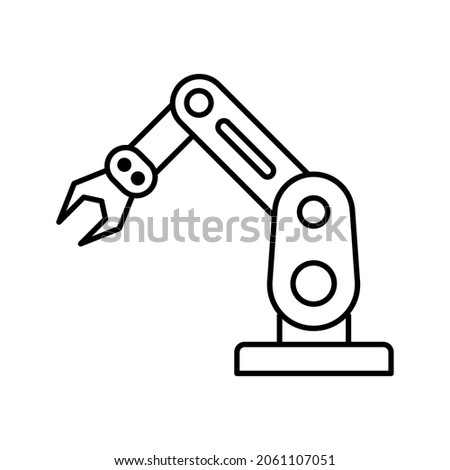Industrial robot icon. Industrial mechanical robot arm symbol. robotic arm sign. Vector illustration
